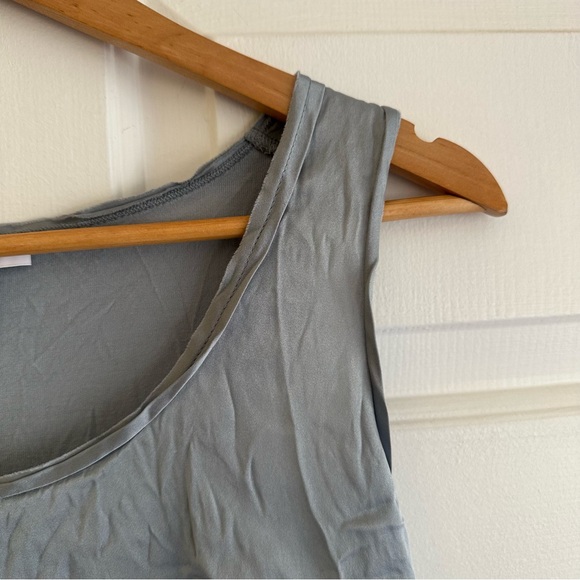 Reiss Silk Metallic Gray Tank Top Women’s Size Large Minimalist Old Money - Picture 2 of 6